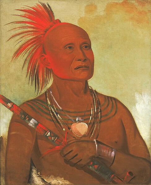 Pam-a-ho, The Swimmer, One of Black Hawk's Warriors, 1832. Creator: George Catlin