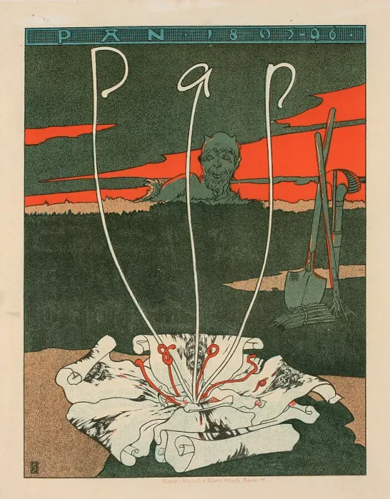 Framed Print : Pan. Art and literary magazine, 1895. Creator: Sattler, Joseph Kaspar (1867-1931) Framed Print : Pan. Art and literary magazine, 1895. Creator: Sattler, Joseph Kaspar (1867-1931)