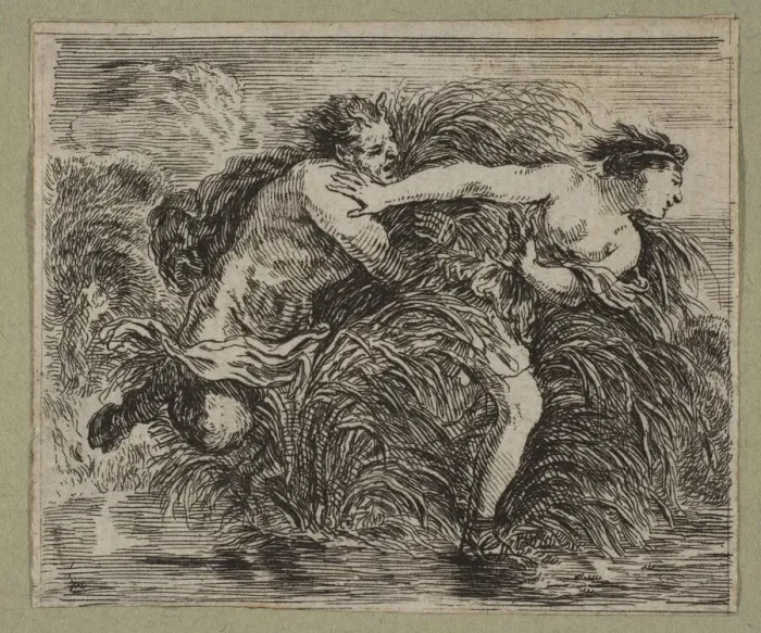 Framed Print : Pan et Syrinx, 1644. Creator: Stefano della Bella Framed Print : Pan et Syrinx, 1644. Creator: Stefano della Bella