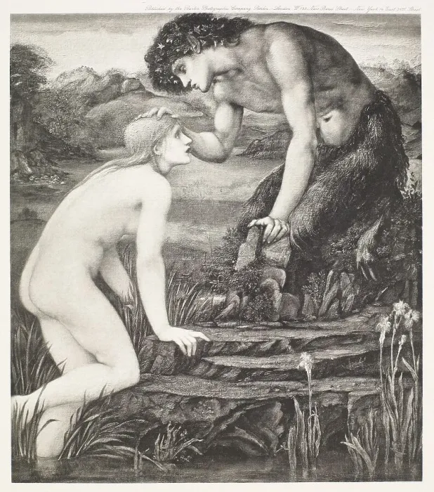 Framed Print : Pan and Psyche, c1870s, (1900). Creator: Unknown Framed Print : Pan and Psyche, c1870s, (1900). Creator: Unknown