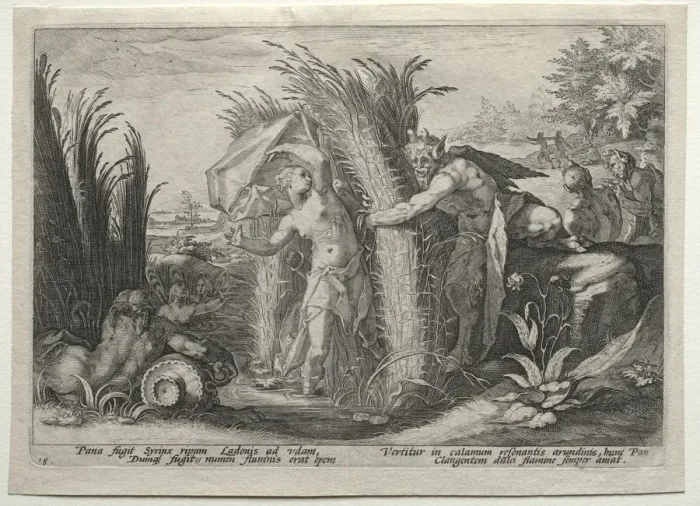Framed Print : Pan Pursuing Syrinx, c. 1589. Creator: Unknown Framed Print : Pan Pursuing Syrinx, c. 1589. Creator: Unknown