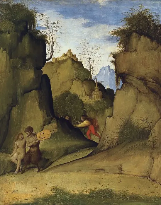 Framed Print : Pan and Syrinx, 1510. Creator: Giovanni Agostino da Lodi Framed Print : Pan and Syrinx, 1510. Creator: Giovanni Agostino da Lodi