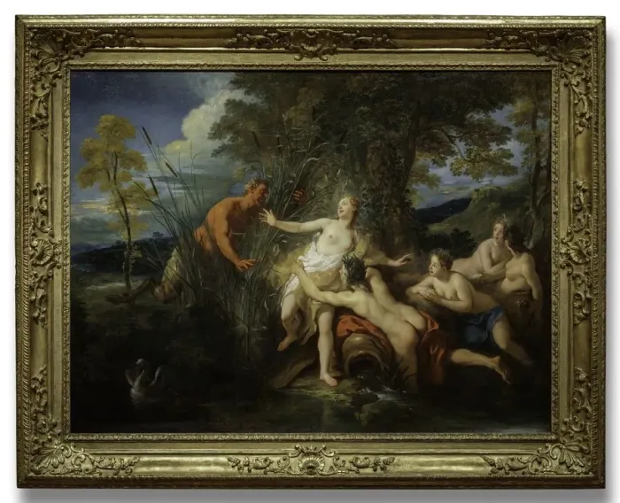 Framed Print : Pan and Syrinx, 1720. Creator: Jean Francois de Troy (French, 1679-1752) Framed Print : Pan and Syrinx, 1720. Creator: Jean Francois de Troy (French, 1679-1752)