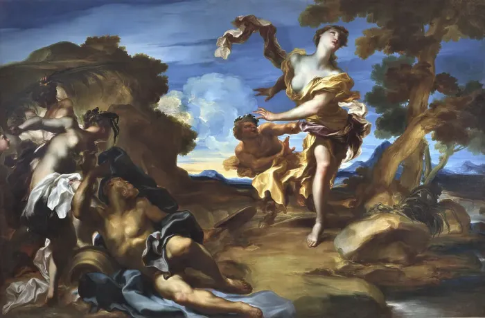 Framed Print : Pan and Syrinx, c.1710. Creator: De Ferrari, Gregorio (1647-1726) Framed Print : Pan and Syrinx, c.1710. Creator: De Ferrari, Gregorio (1647-1726)