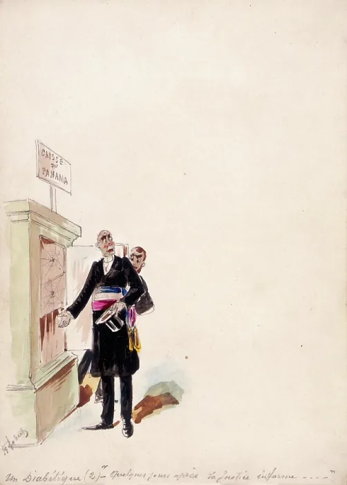 Framed Print : The Panama Canal: the French Ministry of Justice discovers that the bank account of the... 1897. Creator: HS Robert Framed Print : The Panama Canal: the French Ministry of Justice discovers that the bank account of the... 1897. Creator: HS Robert