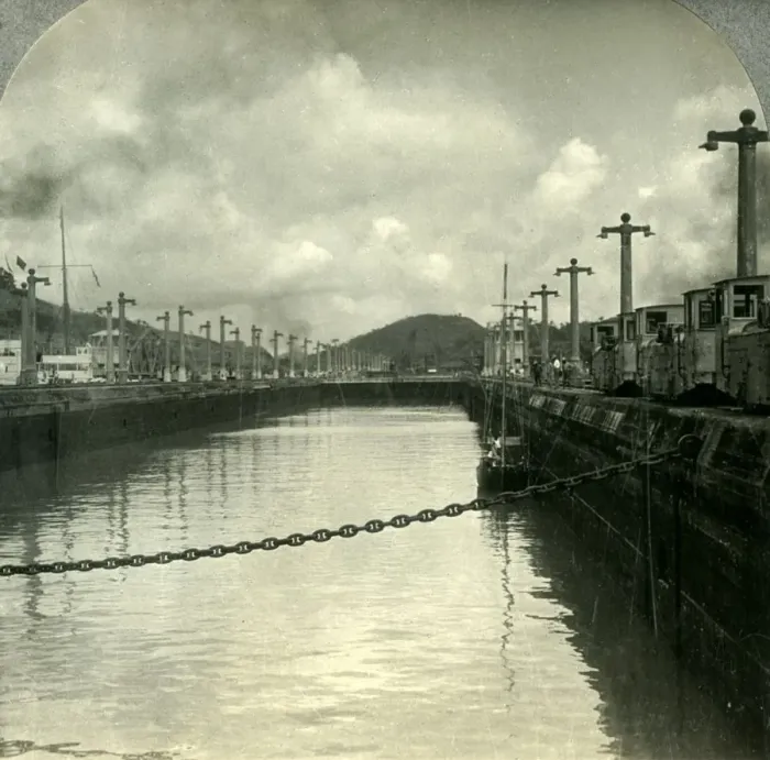 Framed Print : Through the Panama Canal, Pedro Miguel Locks, c1930s. Creator: Unknown Framed Print : Through the Panama Canal, Pedro Miguel Locks, c1930s. Creator: Unknown