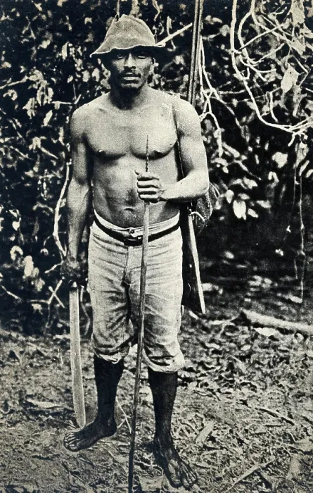 Framed Print : Panama: a jaguar hunter, 1900 / 1910. Creator: Unknown Framed Print : Panama: a jaguar hunter, 1900 / 1910. Creator: Unknown