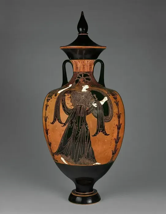 Framed Print : Panathenaic Prize Amphora with Lid, 363-362 BC. Creators: Painter of the Wedding Procession, Nikodemos Framed Print : Panathenaic Prize Amphora with Lid, 363-362 BC. Creators: Painter of the Wedding Procession, Nikodemos