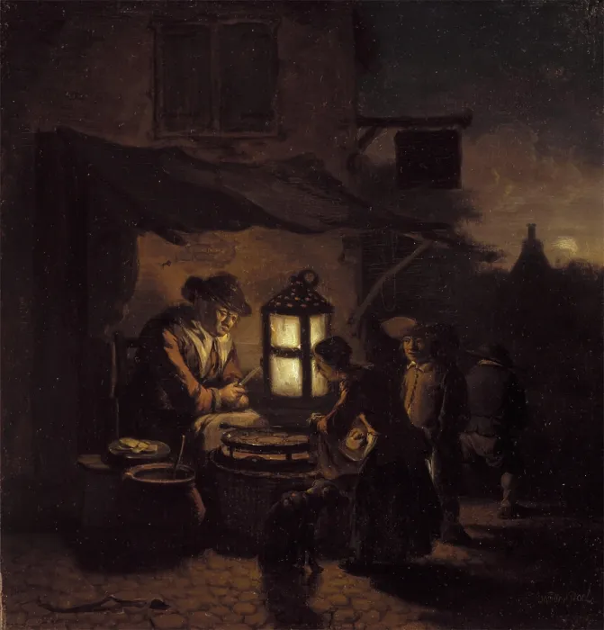 Framed Print : The Pancake Maker, between 1654 and 1664. Creator: Egbert van der Poel Framed Print : The Pancake Maker, between 1654 and 1664. Creator: Egbert van der Poel