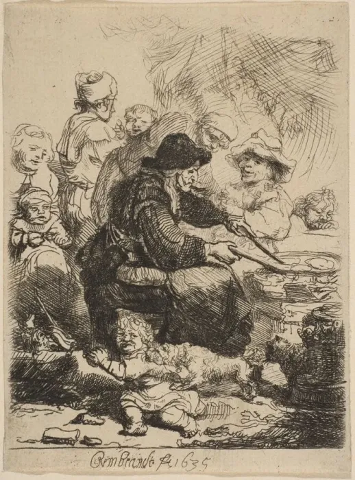 Framed Print : The Pancake Woman, 1635. Creator: Rembrandt Harmensz van Rijn Framed Print : The Pancake Woman, 1635. Creator: Rembrandt Harmensz van Rijn