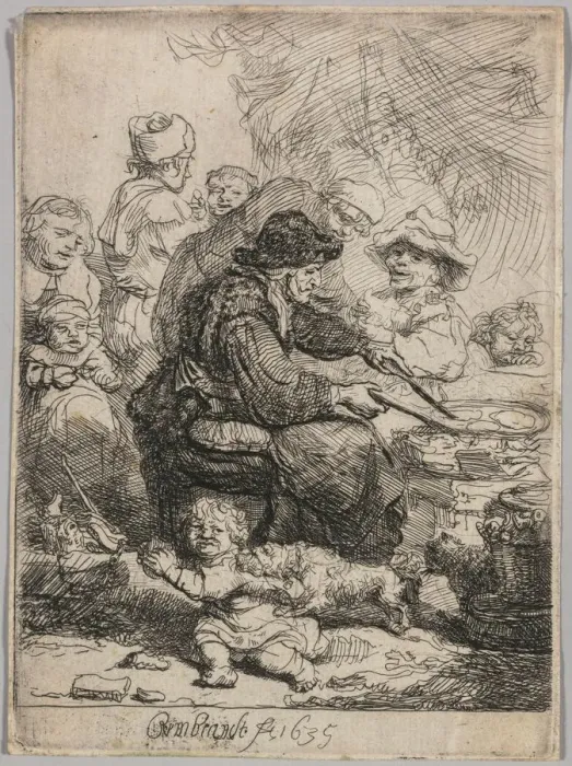 Framed Print : The Pancake Woman, 1635. Creator: Rembrandt van Rijn (Dutch, 1606-1669) Framed Print : The Pancake Woman, 1635. Creator: Rembrandt van Rijn (Dutch, 1606-1669)