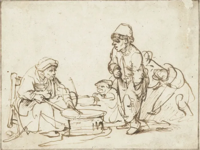 Framed Print : The Pancake Woman, c. 1635. Creator: Rembrandt van Rhijn (1606-1669) Framed Print : The Pancake Woman, c. 1635. Creator: Rembrandt van Rhijn (1606-1669)