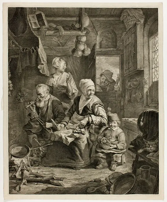 Framed Print : The Pancake Woman, c. 1650. Creator: Cornelis de Visscher Framed Print : The Pancake Woman, c. 1650. Creator: Cornelis de Visscher