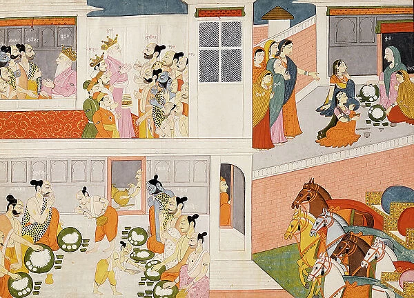 The Pandavas in King Drupad's Court, Folio from a Mahabharata... between c1775 and c1800. Creator: Unknown