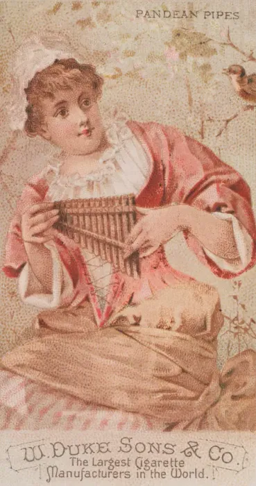 Framed Print : Pandean Pipes, from the Musical Instruments series (N82) for Duke brand cigarettes, 1888 Framed Print : Pandean Pipes, from the Musical Instruments series (N82) for Duke brand cigarettes, 1888