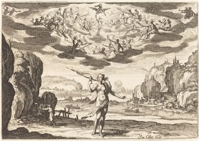 Framed Print : Pandora, 1625. Creator: Jacques Callot Framed Print : Pandora, 1625. Creator: Jacques Callot