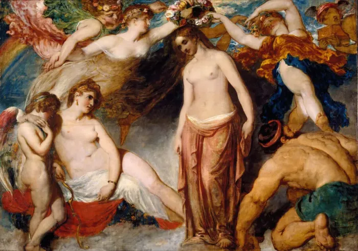 Framed Print : Pandora Crowned by the Seasons, 1824. Creator: William Etty Framed Print : Pandora Crowned by the Seasons, 1824. Creator: William Etty