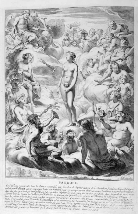 Framed Print : Pandoras Box, 1655. Artist: Michel de Marolles Framed Print : Pandoras Box, 1655. Artist: Michel de Marolles