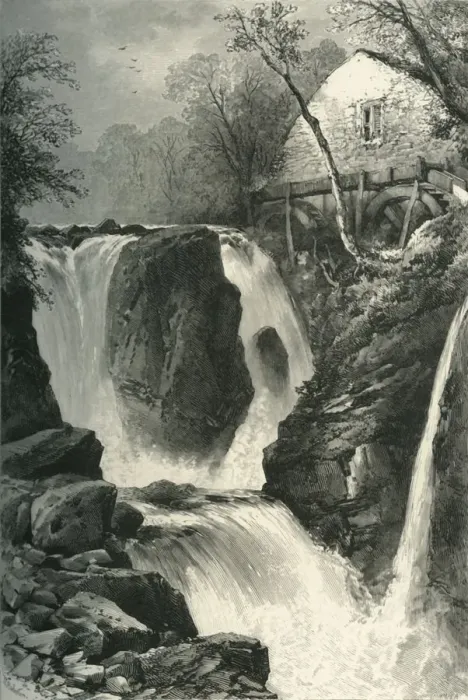 Framed Print : Pandy Mill and Fall, near Bettws-Y-Coed, North Wales, c1870 Framed Print : Pandy Mill and Fall, near Bettws-Y-Coed, North Wales, c1870