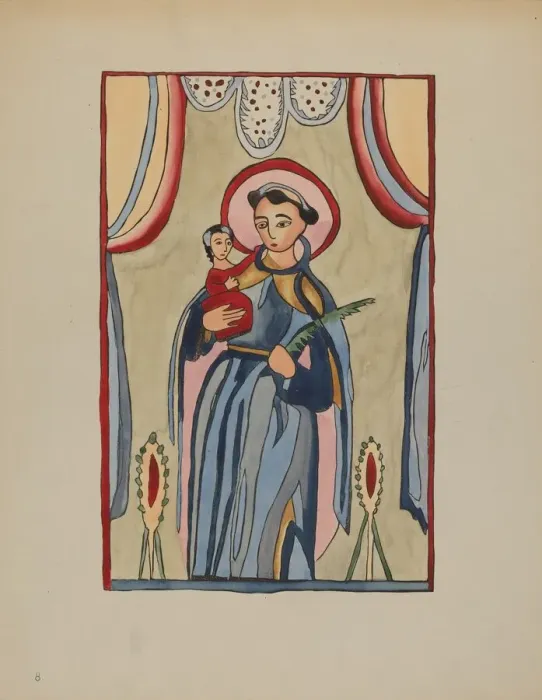 Framed Print : Panel from Altar Piece of San Antonio, c. 1936. Creator: E. Boyd Framed Print : Panel from Altar Piece of San Antonio, c. 1936. Creator: E. Boyd