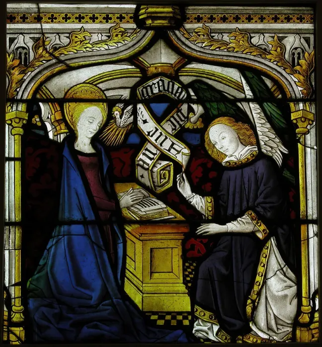 Framed Print : Panel with The Annunciation, French, ca. 1440. Creator: Unknown Framed Print : Panel with The Annunciation, French, ca. 1440. Creator: Unknown
