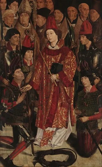 Framed Print : Panel of the Archbishop. The Adoration of Saint Vincent, c 1450. Creator: Gonçalves, Nuno (active 1445-1480) Framed Print : Panel of the Archbishop. The Adoration of Saint Vincent, c 1450. Creator: Gonçalves, Nuno (active 1445-1480)