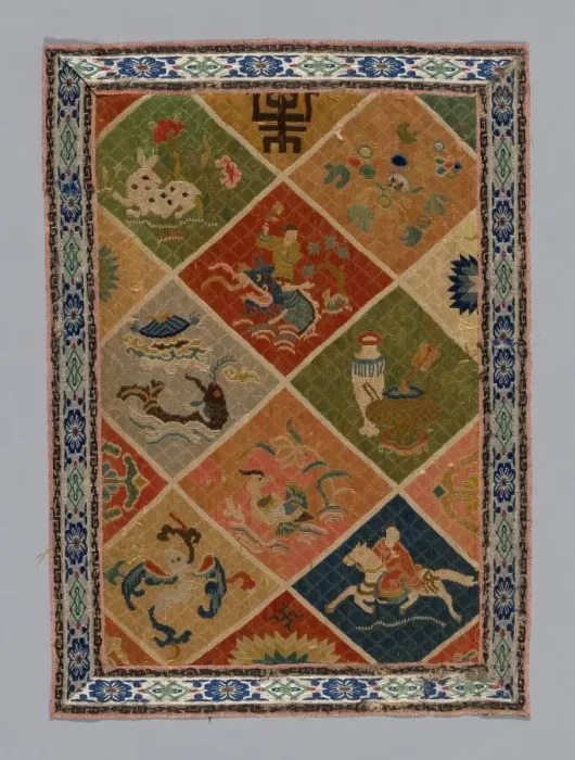 Framed Print : Panel (Dress Fabric), China, Qing dynasty (1644-1911), 1875 / 1900. Creator: Unknown Framed Print : Panel (Dress Fabric), China, Qing dynasty (1644-1911), 1875 / 1900. Creator: Unknown