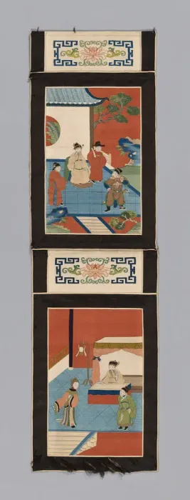 Framed Print : Panel (For a Screen), China, Qing dynasty (1644-1911), 1875 / 1900. Creator: Unknown Framed Print : Panel (For a Screen), China, Qing dynasty (1644-1911), 1875 / 1900. Creator: Unknown