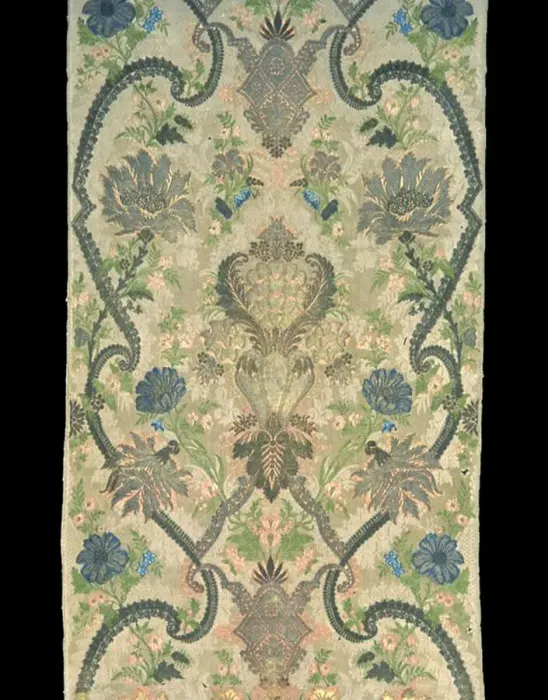 Framed Print : Panel (formerly a Curtain from a Sedan Chair), France, c. 1720. Creator: Unknown Framed Print : Panel (formerly a Curtain from a Sedan Chair), France, c. 1720. Creator: Unknown