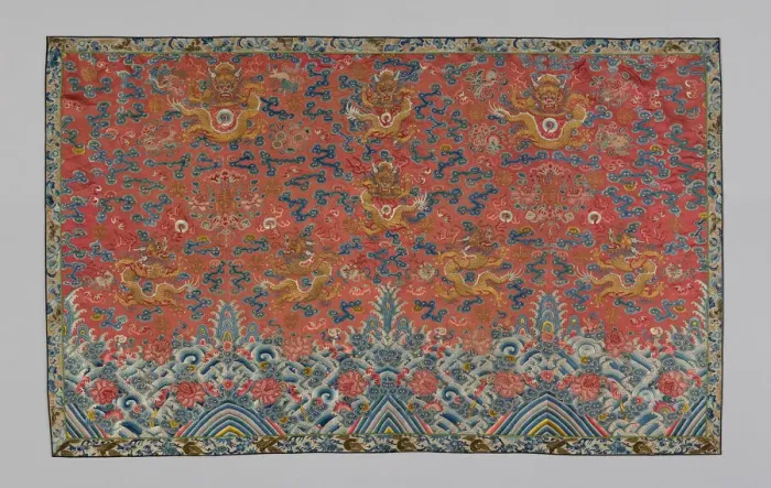 Framed Print : Panel (Furnishing Fabric), China, Qing Dynasty, (1644-1911), 1840 / 70. Creator: Unknown Framed Print : Panel (Furnishing Fabric), China, Qing Dynasty, (1644-1911), 1840 / 70. Creator: Unknown