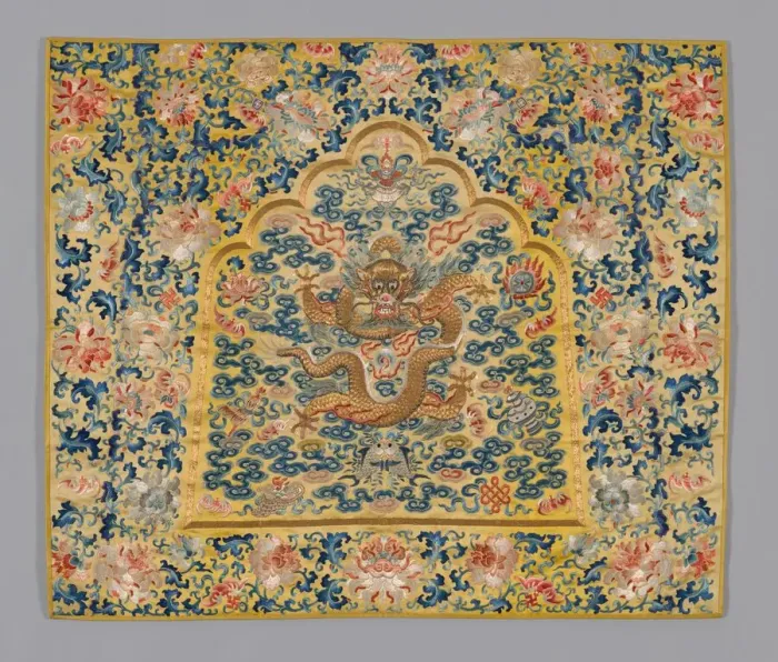 Framed Print : Panel (Furnishing Fabric), China, Qing dynasty(1644-1911), 1860 / 80. Creator: Unknown Framed Print : Panel (Furnishing Fabric), China, Qing dynasty(1644-1911), 1860 / 80. Creator: Unknown