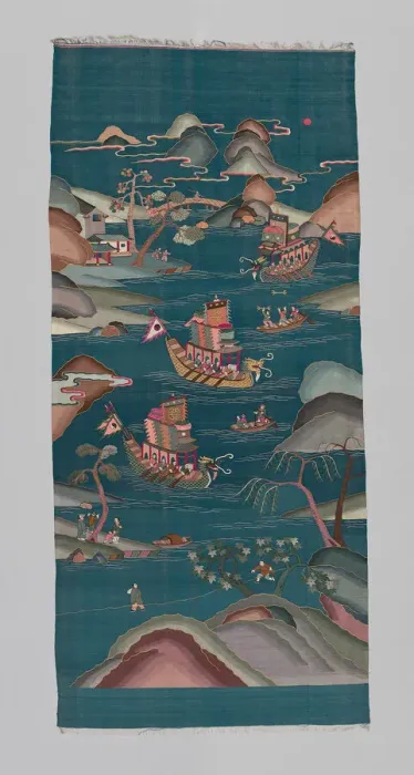 Framed Print : Panel (Furnishing Fabric), China, Qing dynasty (1644-1911), 1850 / 1900. Creator: Unknown Framed Print : Panel (Furnishing Fabric), China, Qing dynasty (1644-1911), 1850 / 1900. Creator: Unknown