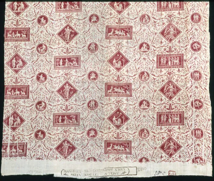 Framed Print : Panel (Furnishing Fabric), France, 1795 / 99. Creator: Oberkampf Manufactory Framed Print : Panel (Furnishing Fabric), France, 1795 / 99. Creator: Oberkampf Manufactory