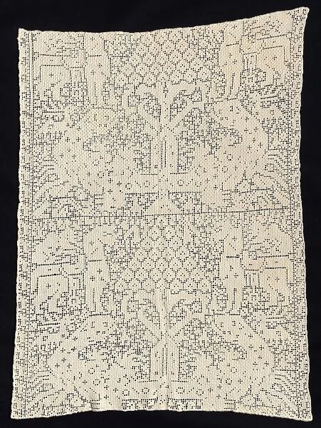 Panel with a Pattern of Trees and Unidentified Animals, 19th century. Creator: Unknown