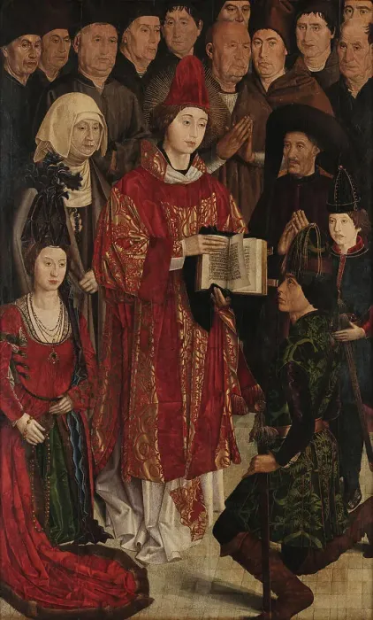 Framed Print : Panel of the Prince. The Adoration of Saint Vincent, c 1450. Creator: Gonçalves, Nuno (active 1445-1480) Framed Print : Panel of the Prince. The Adoration of Saint Vincent, c 1450. Creator: Gonçalves, Nuno (active 1445-1480)