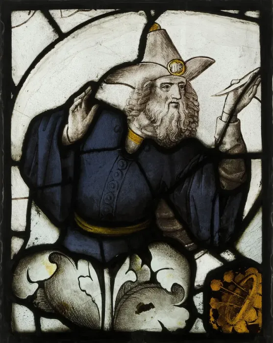 Framed Print : Panel with Prophet from a Tree of Jesse Window, British, ca. 1500. Creator: Unknown Framed Print : Panel with Prophet from a Tree of Jesse Window, British, ca. 1500. Creator: Unknown