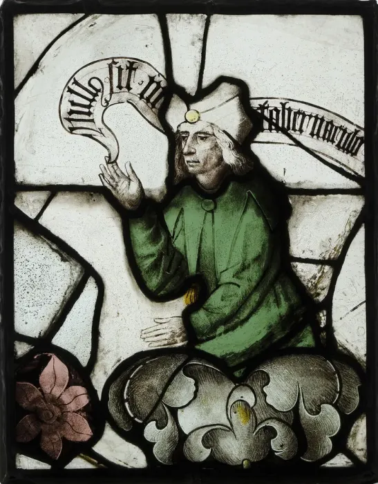 Framed Print : Panel with Prophet from a Tree of Jesse Window, British, ca. 1500. Creator: Unknown Framed Print : Panel with Prophet from a Tree of Jesse Window, British, ca. 1500. Creator: Unknown
