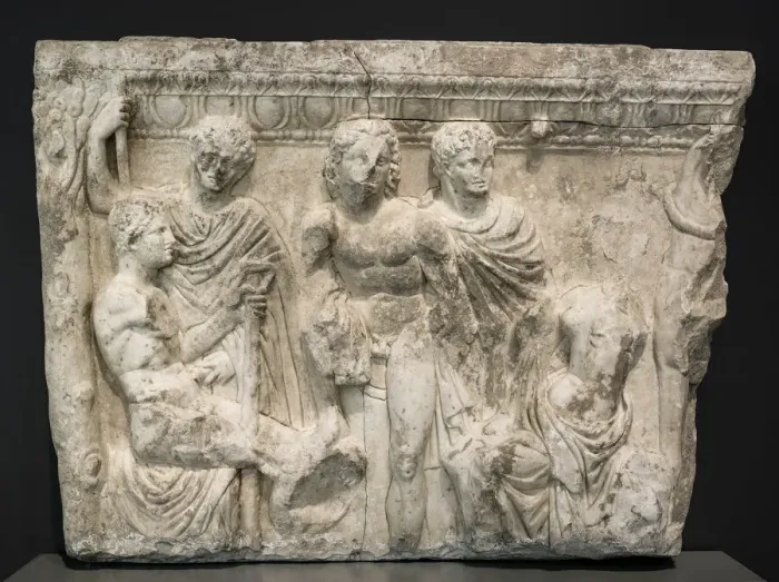 Framed Print : Side Panel of a Sarcophagus, First half of the 3rd century. Creator: Unknown Framed Print : Side Panel of a Sarcophagus, First half of the 3rd century. Creator: Unknown