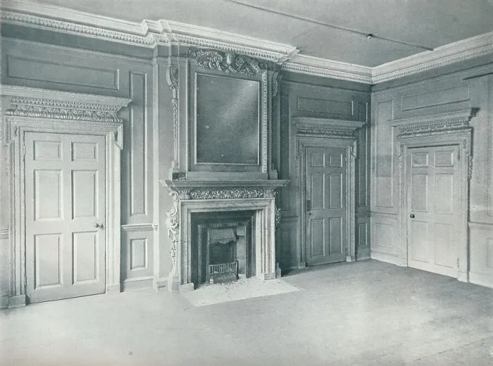 Framed Print : Panelled room, early eighteenth century, 26, Hatton Garden, 1907 Framed Print : Panelled room, early eighteenth century, 26, Hatton Garden, 1907