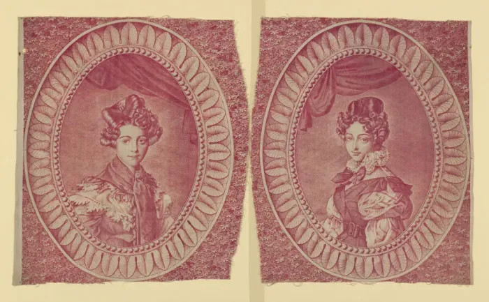 Framed Print : Panels (Furnishing Fabric), Munster, c. 1830. Creator: Hartmann et Fils Framed Print : Panels (Furnishing Fabric), Munster, c. 1830. Creator: Hartmann et Fils