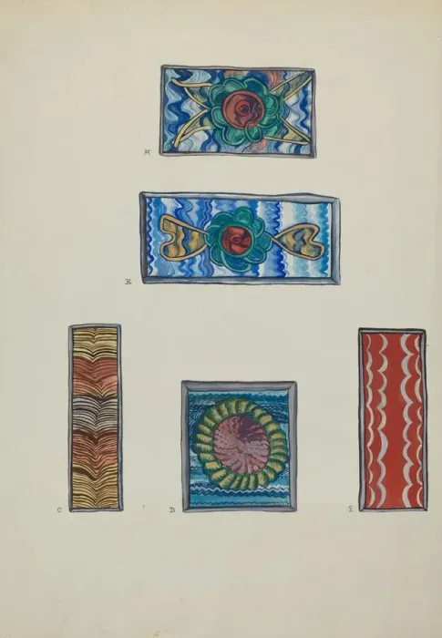 Framed Print : Panels from Tin Frames and Nichos, c. 1936. Creator: E. Boyd Framed Print : Panels from Tin Frames and Nichos, c. 1936. Creator: E. Boyd