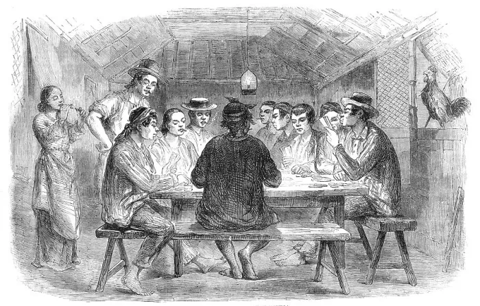 Framed Print : Panguingui (Card-Playing) in Manilla, 1857. Creator: Unknown Framed Print : Panguingui (Card-Playing) in Manilla, 1857. Creator: Unknown