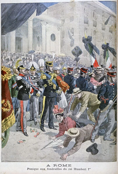 Panic at King Humberts funeral, Rome, 1900