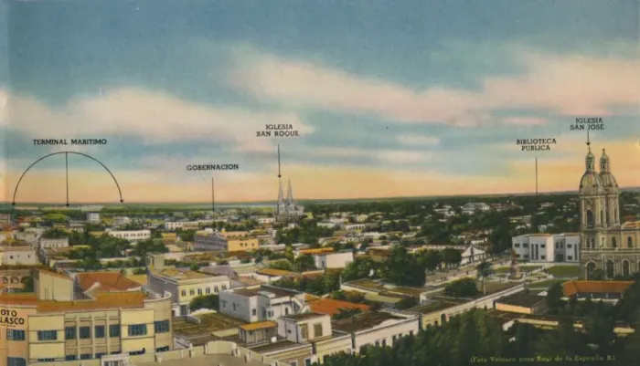 Framed Print : Panorama of Barranquilla (Central Sector), c1940s Framed Print : Panorama of Barranquilla (Central Sector), c1940s
