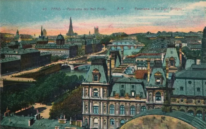 Framed Print : Panorama of the Eight Bridges, Paris, c1920 Framed Print : Panorama of the Eight Bridges, Paris, c1920