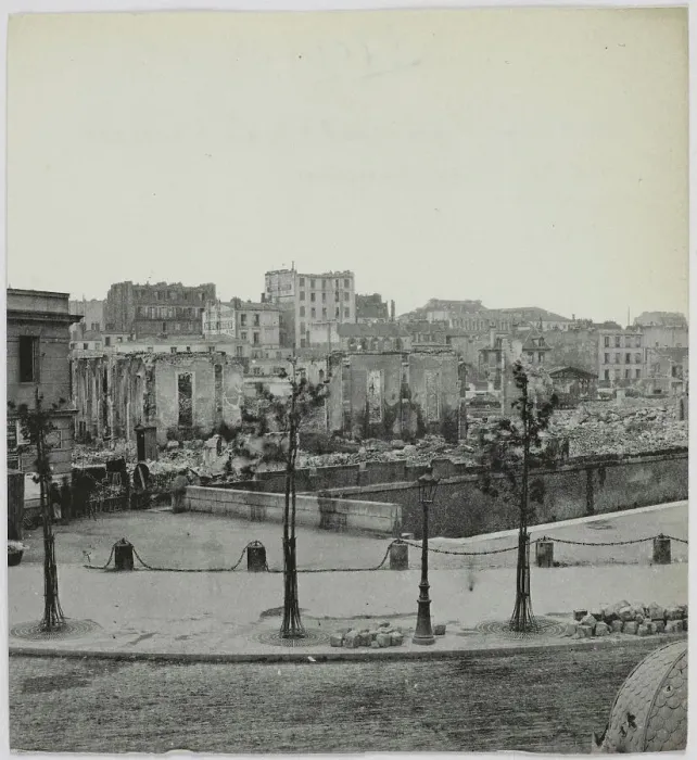 Framed Print : Panorama of the burnt-out La Villette docks, 19th arrondissement, Paris, 1871. Creator: Hippolyte Blancard Framed Print : Panorama of the burnt-out La Villette docks, 19th arrondissement, Paris, 1871. Creator: Hippolyte Blancard