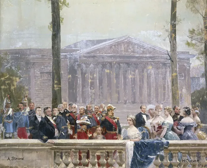 Framed Print : The Panorama of the Century, 1889. Creators: Henri Gervex, Alfred Stevens Framed Print : The Panorama of the Century, 1889. Creators: Henri Gervex, Alfred Stevens