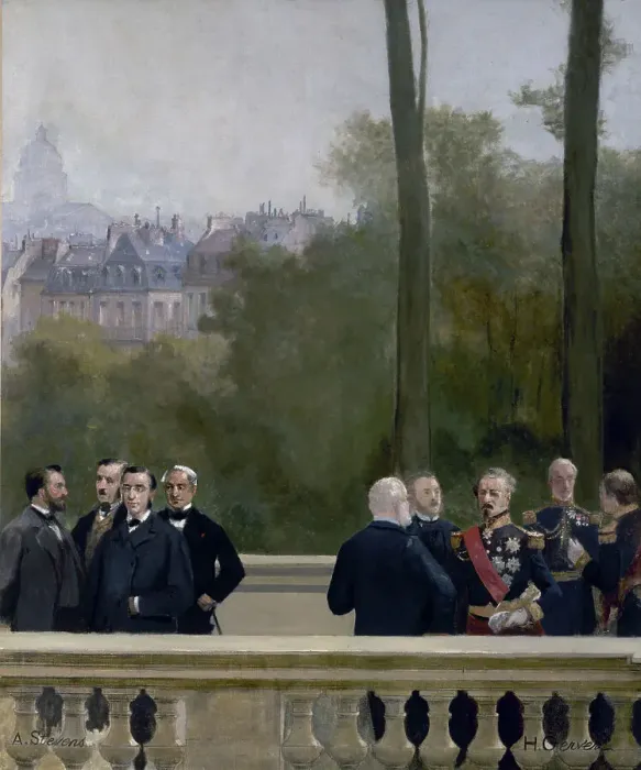 Framed Print : The Panorama of the Century, 1889. Creators: Henri Gervex, Alfred Stevens Framed Print : The Panorama of the Century, 1889. Creators: Henri Gervex, Alfred Stevens