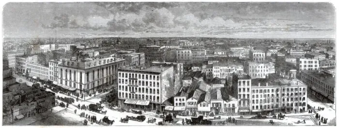 Framed Print : Panorama of Chicago from the top of the City Hall, USA, 1871