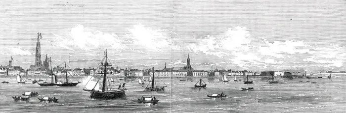 Framed Print : Panorama of the City of Antwerp, and its environs - arrival of Her Majesty, 1845 Framed Print : Panorama of the City of Antwerp, and its environs - arrival of Her Majesty, 1845
